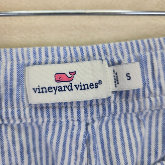 Vineyard Vines Womens Elastic Waist Shorts Small Striped Embroidered Bohemian - Picture 7 of 8